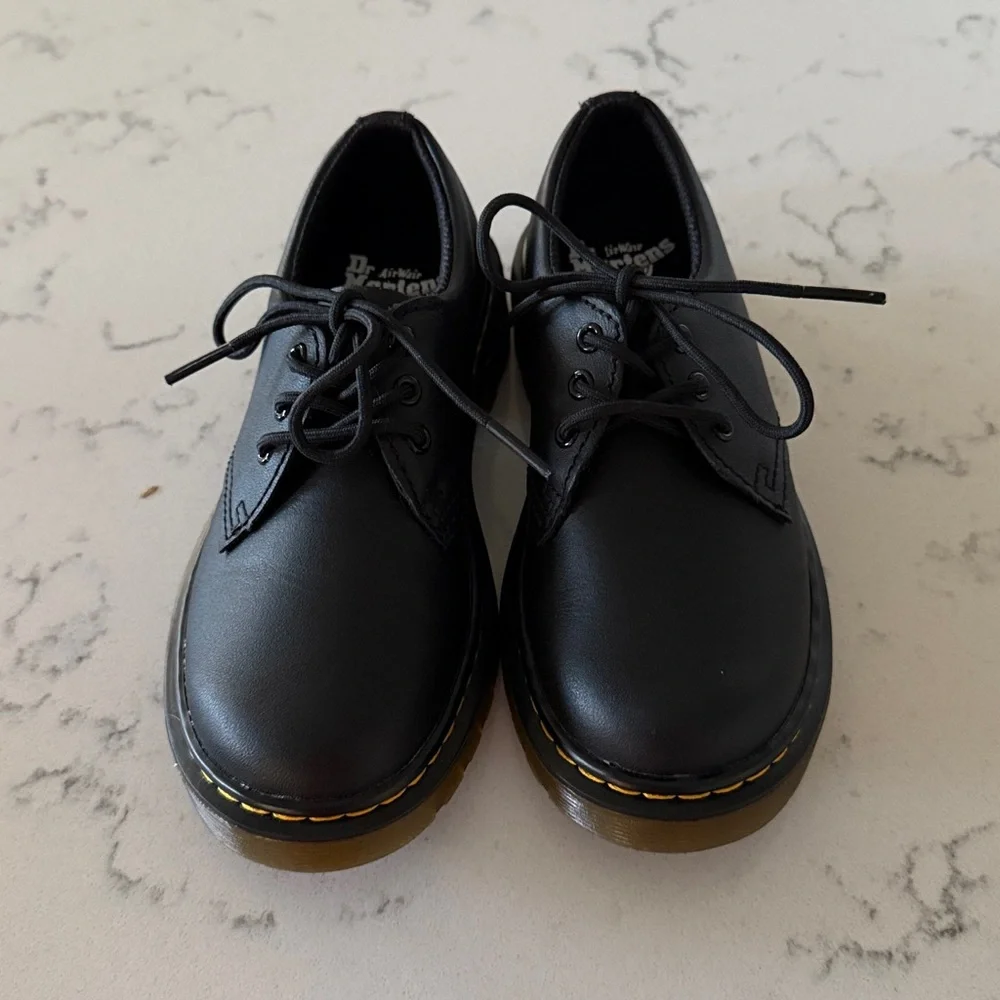 Dr. Martens Black Junior 1461 Soft T Leather Shoes size 13 little kids